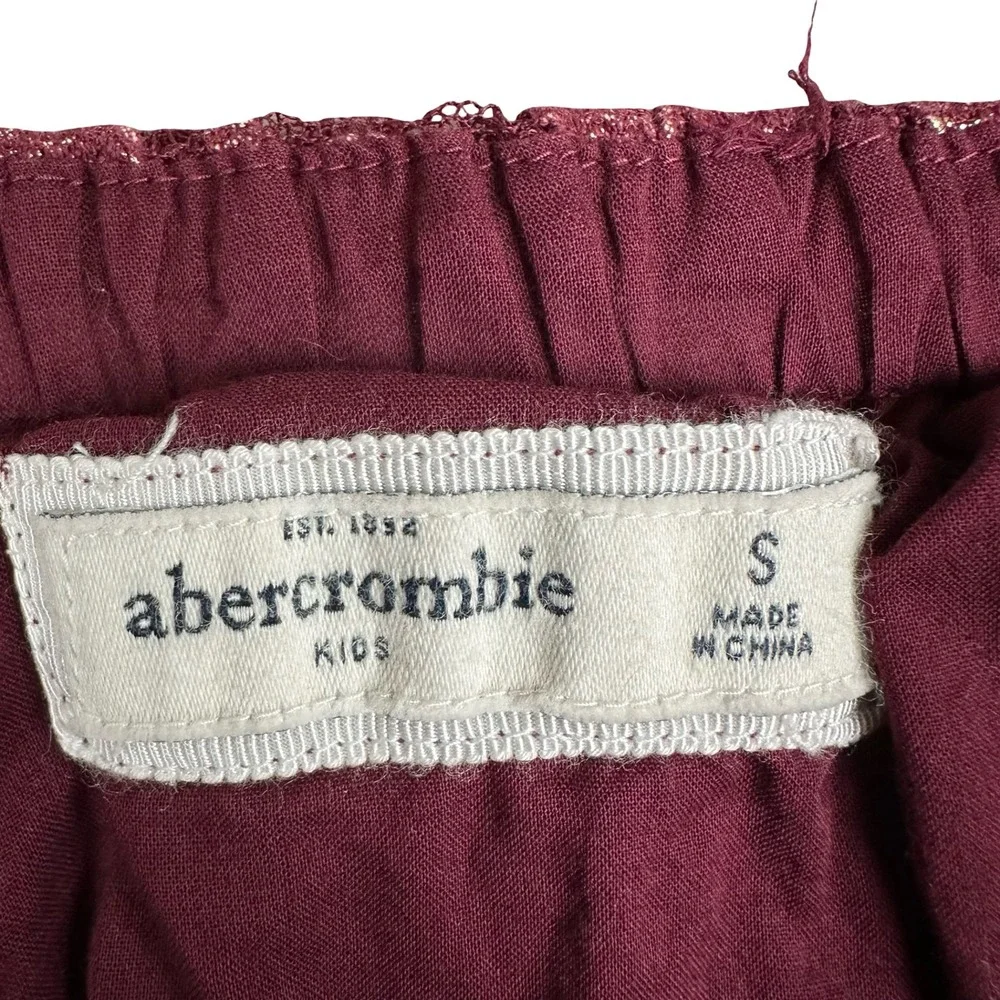 Abercrombie & Fitch Skirt Girls S Burgundy Lace Overlay Scalloped Hem Dressy